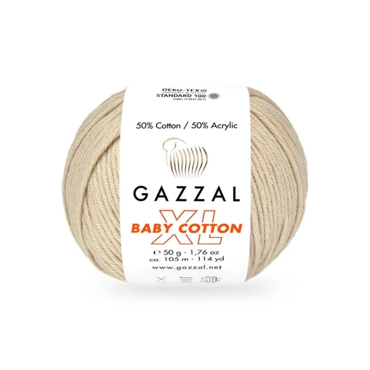 Włóczka Gazzal Baby Cotton XL 3445 / ciepły jasny beż