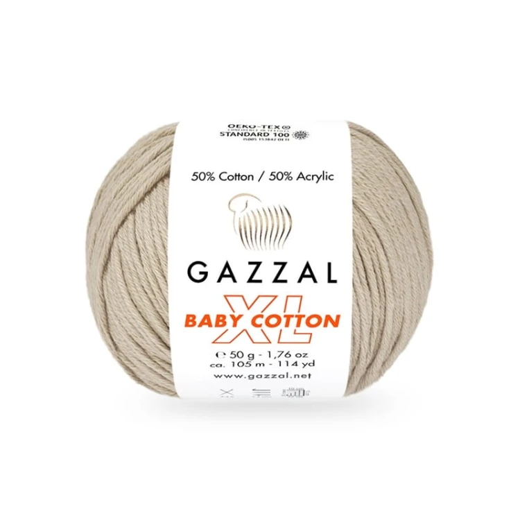 Włóczka Gazzal Baby Cotton XL 3446 / jasny beż