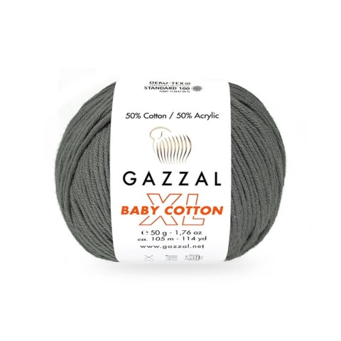 Włóczka Gazzal Baby Cotton XL 3450 / ciemny szary
