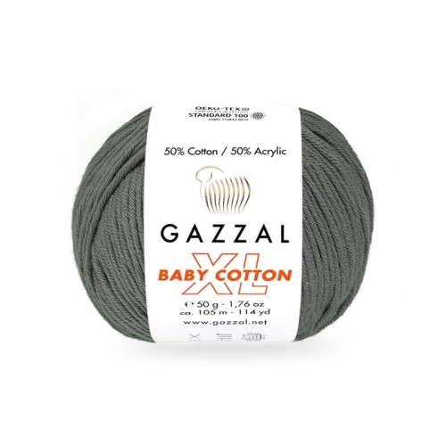 Włóczka Gazzal Baby Cotton XL 3450 / ciemny szary