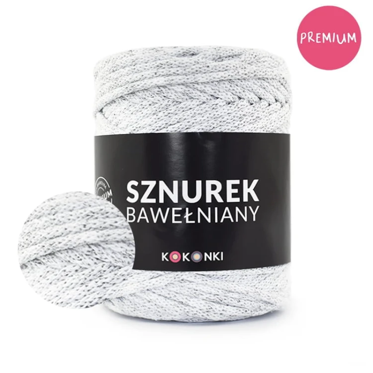 PREMIUM sznurek bawełniany by KOKONKI 5mm / rolka 100m / brzózka (wiązany) - NOWA PARTIA