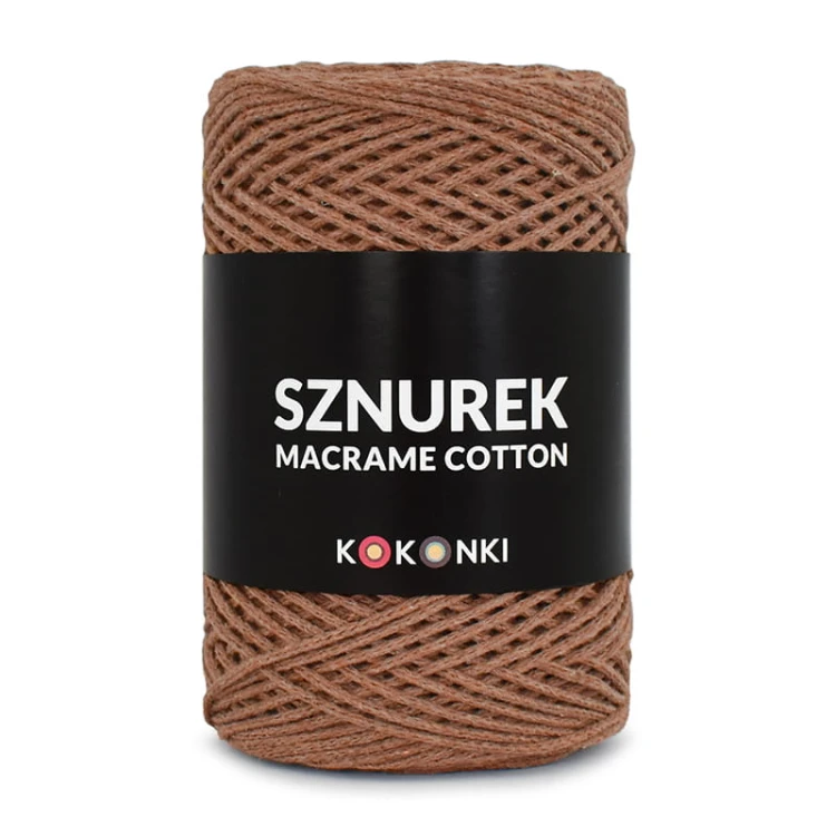 Sznurek Macrame Cotton by KOKONKI 2mm / rolka 200m / ciepły brąz