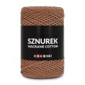 Sznurek Macrame Cotton by KOKONKI 2mm / rolka 200m / ciepły brąz (wiązany)