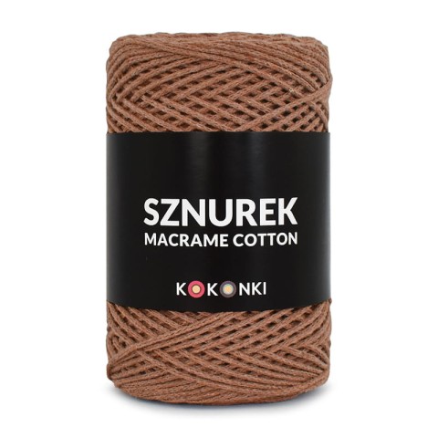 Sznurek Macrame Cotton by KOKONKI 2mm / rolka 200m / ciepły brąz - OUTLET