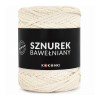 PREMIUM Sznurek bawełniany by KOKONKI 5mm / rolka 100m / krem + złoty LUREX - NOWA PARTIA