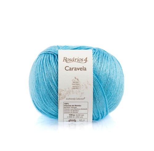 Włóczka Rosarios 4 Caravela 02 / Azul turqueza / niebieski