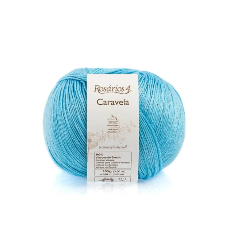 Włóczka Rosarios 4 Caravela 02 / Azul turqueza / niebieski