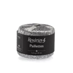 Włóczka / nić fantazyjna z cekinami Rosarios 4 Paillettes 11 / szary / 25g