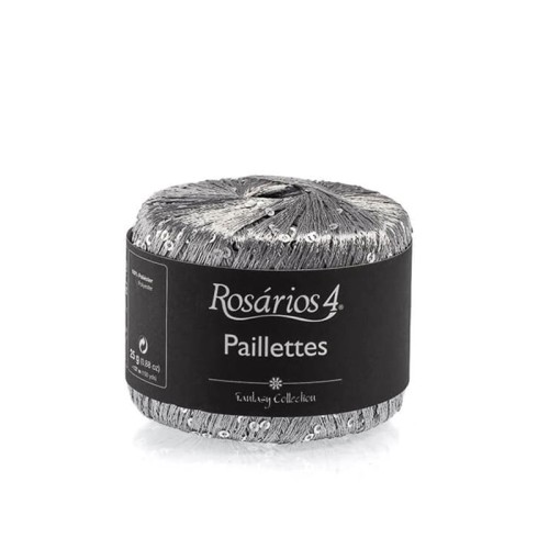 Włóczka Rosarios 4 Paillettes 11 / Cinza / szary