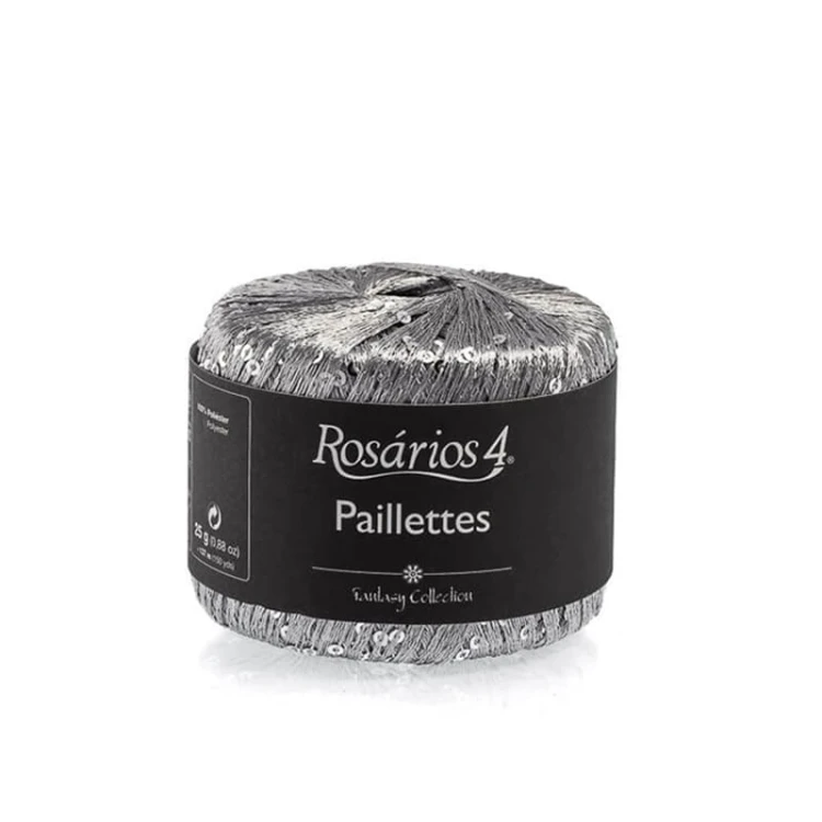 Włóczka Rosarios 4 Paillettes 11 / Cinza / szary
