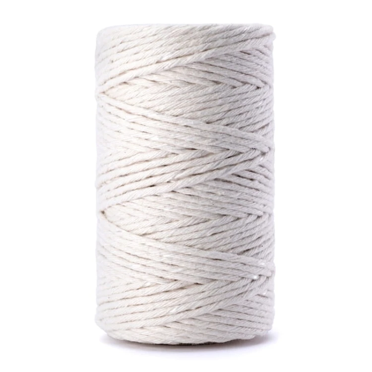 Sznurek do makramy bawełniany skręcany 2mm / naturalny