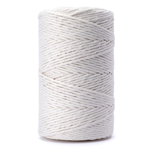 Sznurek do makramy bawełniany skręcany 3mm / naturalny