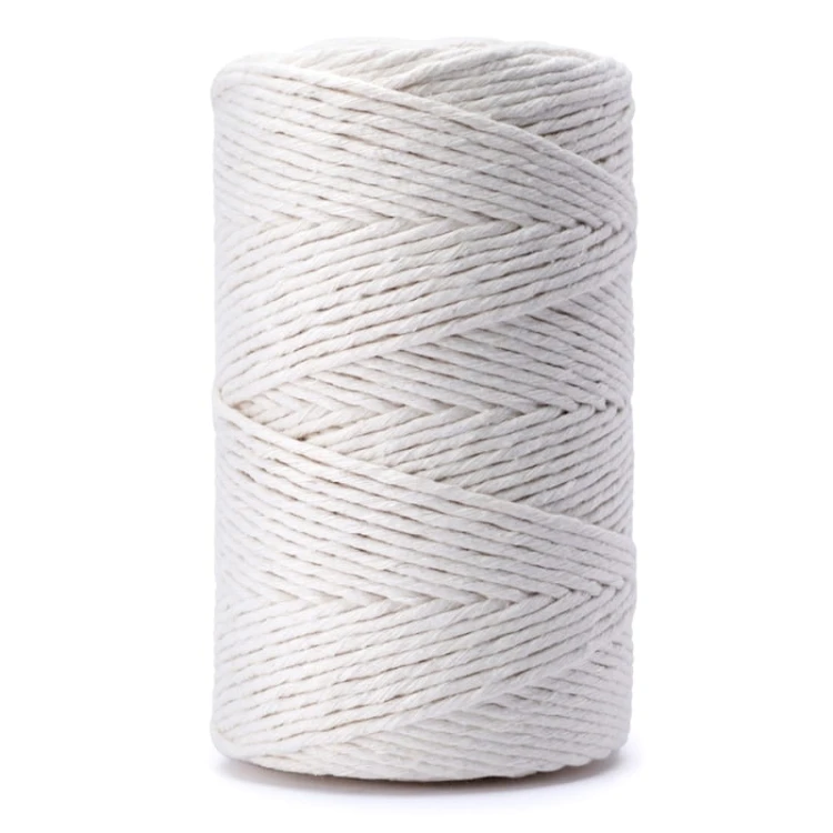 Sznurek do makramy bawełniany skręcany 3mm / naturalny