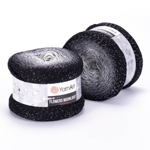 Włóczka YarnArt Flowers Moonlight - 3253 / srebrna nić lurex