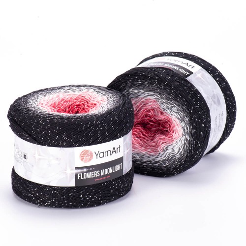 Włóczka YarnArt Flowers Moonlight - 3260 / srebrna nić lurex