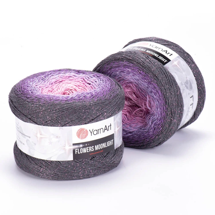 Włóczka YarnArt Flowers Moonlight - 3276 / fioletowa nić lurex