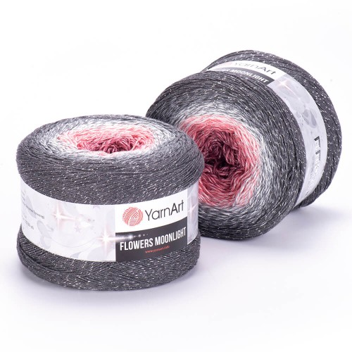 Włóczka YarnArt Flowers Moonlight - 3279 / srebrna nić lurex