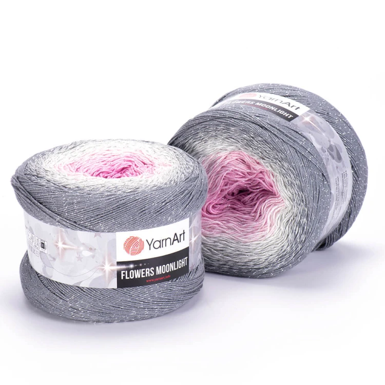 Włóczka YarnArt Flowers Moonlight - 3293 / srebrna nić lurex