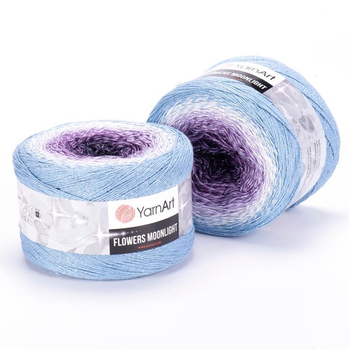 Włóczka YarnArt Flowers Moonlight - 3264 / srebrna nić lurex