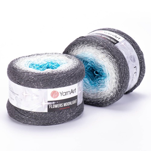 Włóczka YarnArt Flowers Moonlight - 3251 / srebrna nić lurex