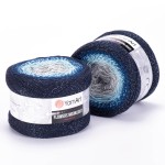 Włóczka YarnArt Flowers Moonlight - 3261 / srebrna nić lurex