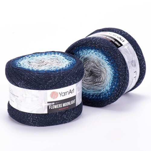 Włóczka YarnArt Flowers Moonlight - 3261 / srebrna nić lurex