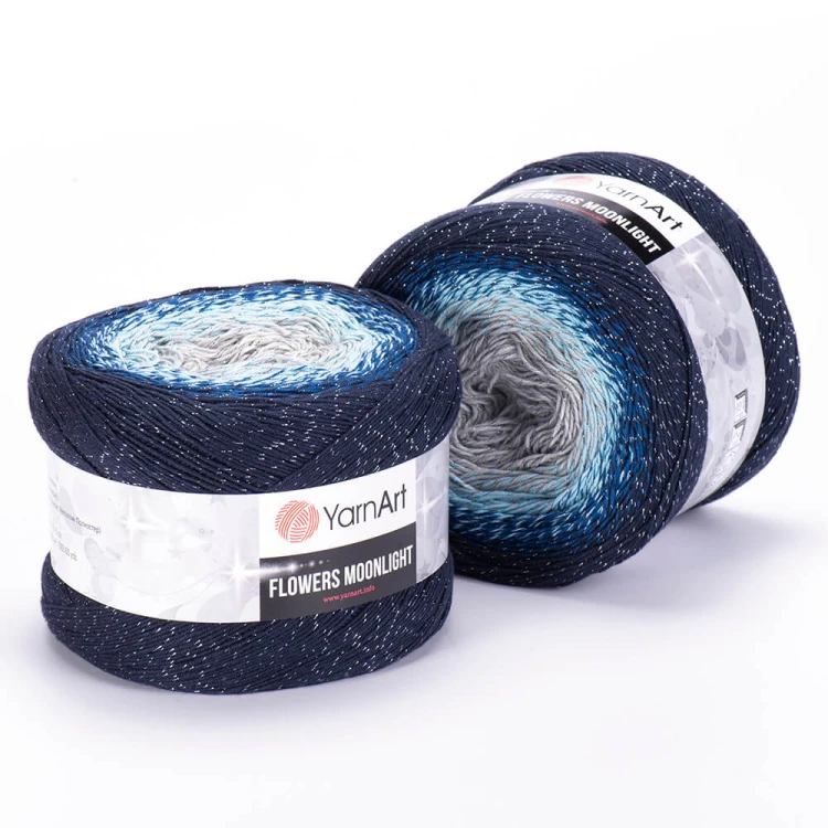 Włóczka YarnArt Flowers Moonlight - 3261 / srebrna nić lurex