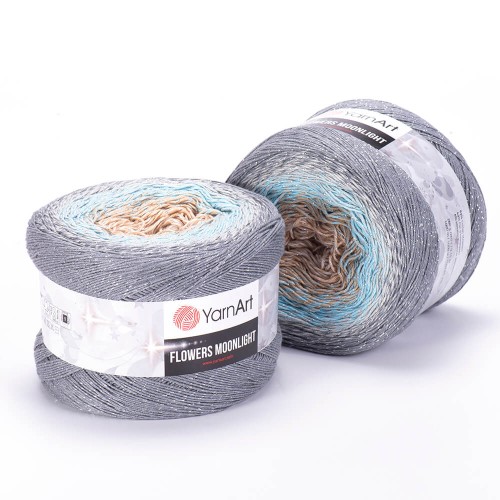 Włóczka YarnArt Flowers Moonlight - 3268 / srebrna nić lurex