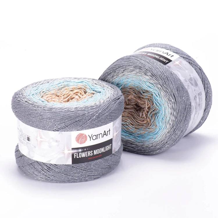 Włóczka YarnArt Flowers Moonlight - 3268 / srebrna nić lurex