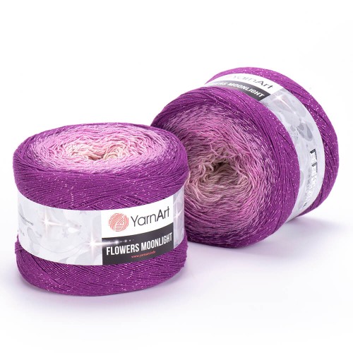 Włóczka YarnArt Flowers Moonlight - 3290 / różowa nić lurex