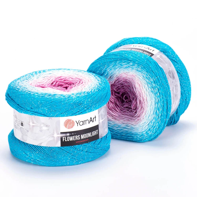 Włóczka YarnArt Flowers Moonlight - 3294 / srebrna nić lurex