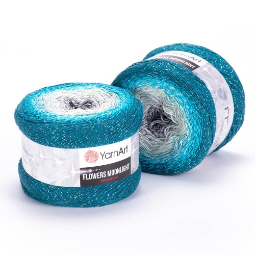 Włóczka YarnArt Flowers Moonlight - 3289 / srebrna nić lurex