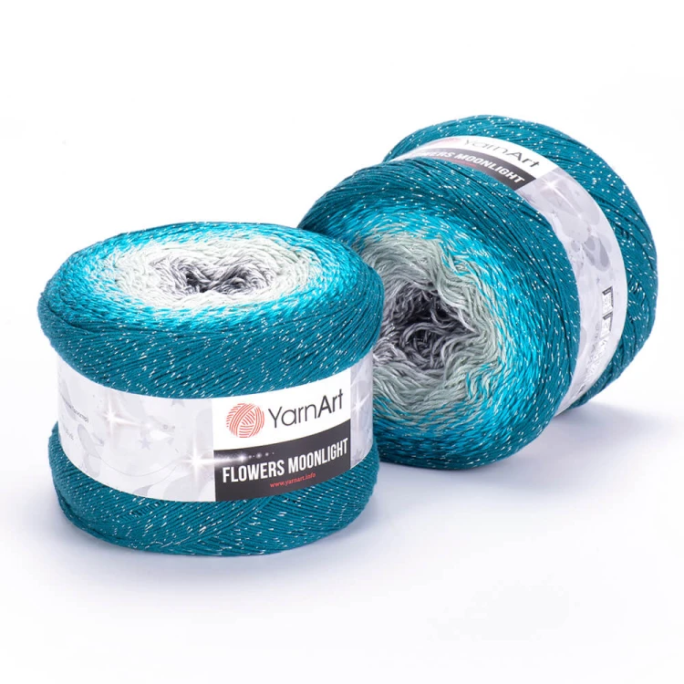 Włóczka YarnArt Flowers Moonlight - 3289 / srebrna nić lurex
