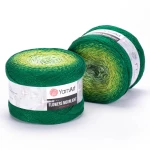 Włóczka YarnArt Flowers Moonlight - 3283 / zielona nić lurex