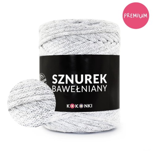 PREMIUM sznurek bawełniany by KOKONKI 5mm / rolka 100m / brzózka