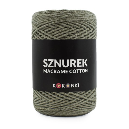 Sznurek Macrame Cotton by KOKONKI 2mm / rolka 200m / khaki