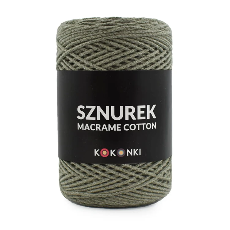 Sznurek Macrame Cotton by KOKONKI 2mm / rolka 200m / khaki