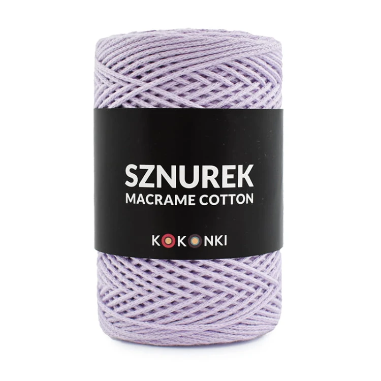 Sznurek Macrame Cotton by KOKONKI 2mm / rolka 200m / lawenda