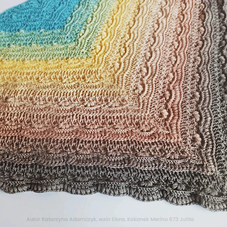 KOKONEK Merino 673 Julita - Cappuccino/zgaszona morela/ciepły beż/żółty/patyna