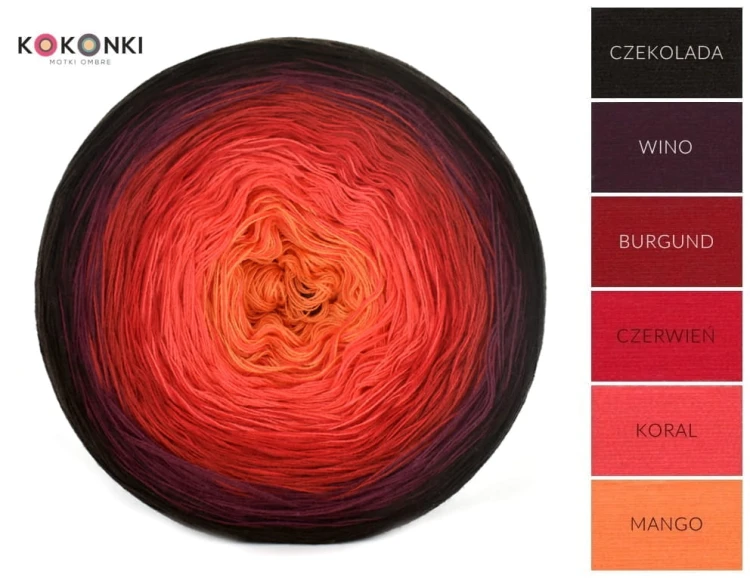 KOKONEK Classic A274 Czekolada/wino/burgund/czerwień/koral/mango