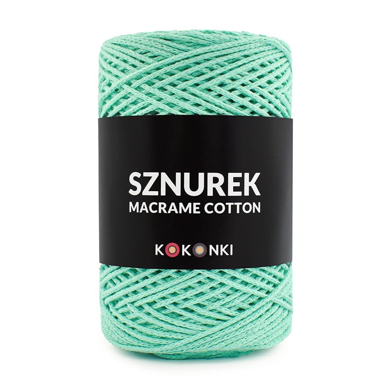 Sznurek Macrame Cotton by KOKONKI 2mm / rolka 200m / mięta