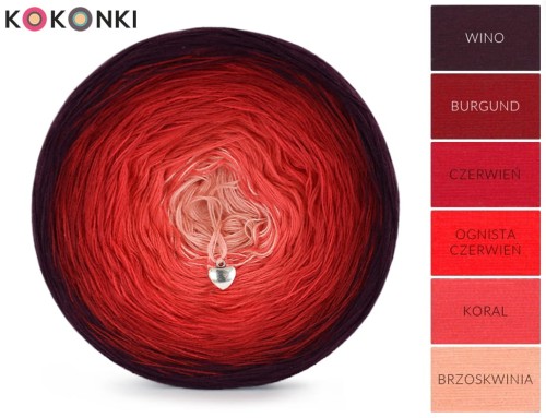 KOKONEK Classic A895 Wino/burgund/czerwień/ognista czerwień/koral/brzoskwinia