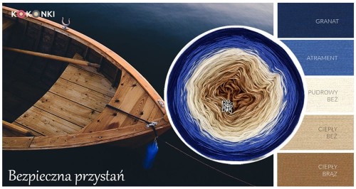 KOKONEK_Classic B046 Bezpieczna przystań - Granat/atrament/pudrowy beż/ciepły beż/ciepły brąz