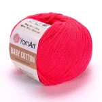 Włóczka YarnArt Baby Cotton 423 / malinowa czerwień