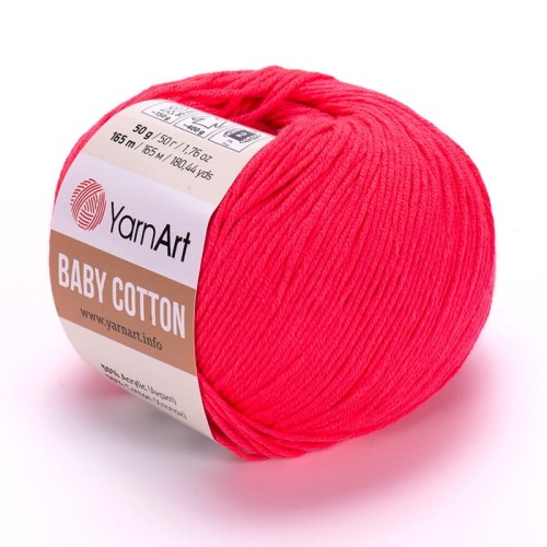 Włóczka YarnArt Baby Cotton 423 / malinowa czerwień