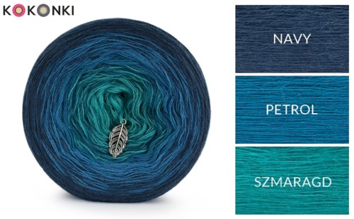 KOKONEK Merino 711 - Navy/petrol/szmaragd