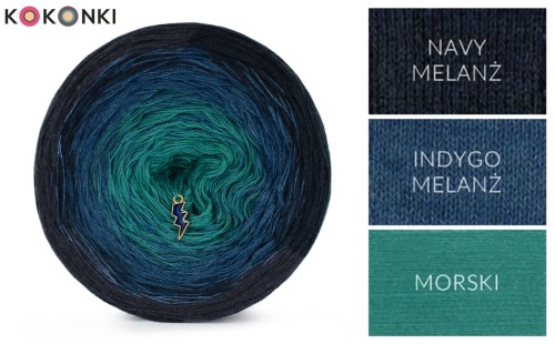 KOKONEK Classic B152 - Navy melanż/indygo melanż/morski