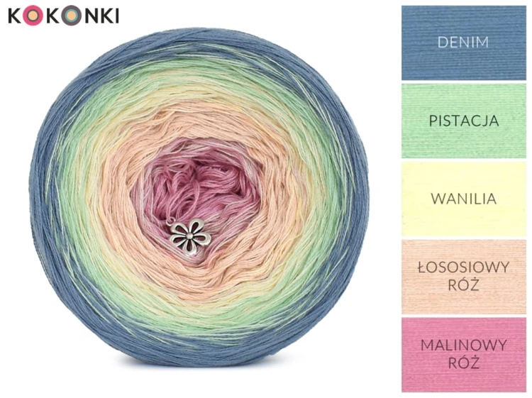 KOKONEK Classic B143 French treat - Denim/pistacja/wanilia/łososiowy róż/malinowy róż