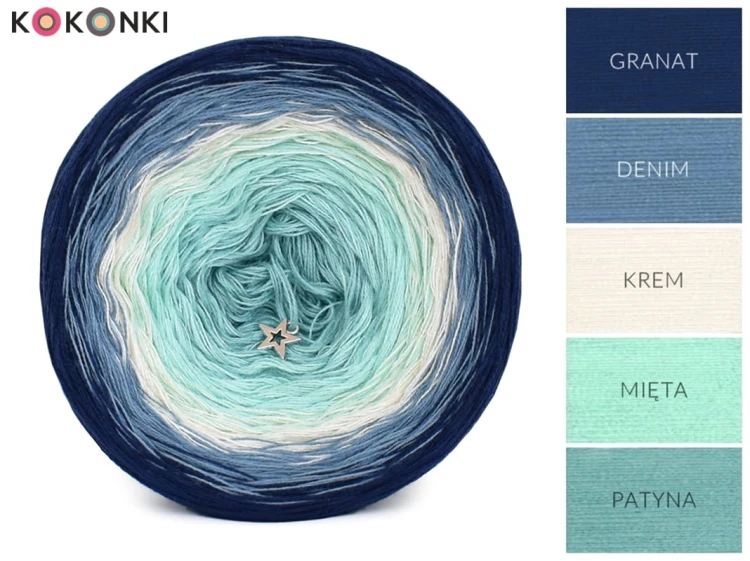 KOKONEK Classic B147 Summer chill - Granat/denim/krem/mięta/patyna