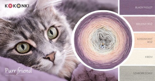 KOKONEK Classic B150 Purr friend - Blady fiolet/brudny róż/łososiowy róż/krem/szarobeżowy